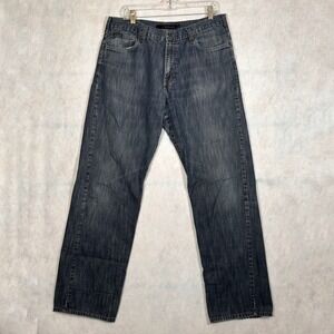 Calvin Klein Jeans Mens 36x32 Relaxed Straight Easy Fit Blue Good Dark Wash